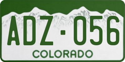 CO license plate ADZ056