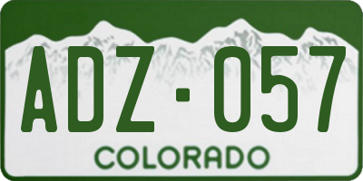CO license plate ADZ057