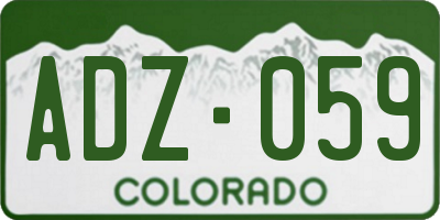 CO license plate ADZ059