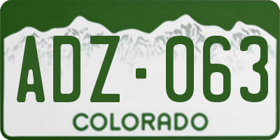 CO license plate ADZ063