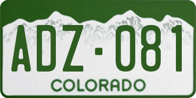 CO license plate ADZ081