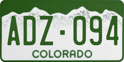 CO license plate ADZ094