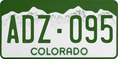CO license plate ADZ095