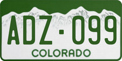CO license plate ADZ099