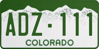 CO license plate ADZ111