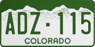 CO license plate ADZ115