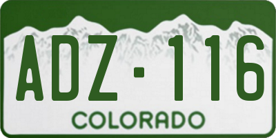 CO license plate ADZ116