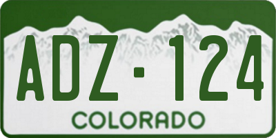 CO license plate ADZ124