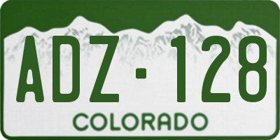 CO license plate ADZ128