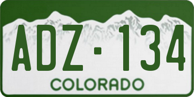 CO license plate ADZ134
