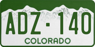 CO license plate ADZ140