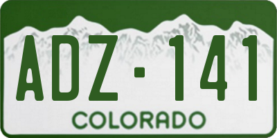 CO license plate ADZ141
