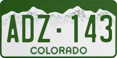 CO license plate ADZ143