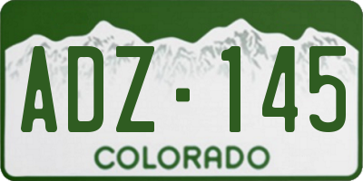 CO license plate ADZ145
