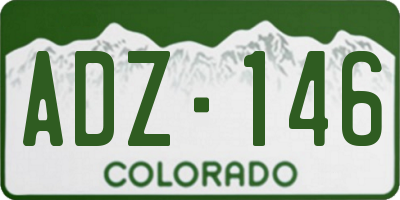 CO license plate ADZ146