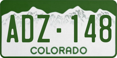 CO license plate ADZ148