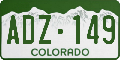 CO license plate ADZ149