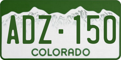 CO license plate ADZ150