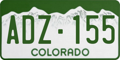 CO license plate ADZ155