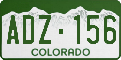 CO license plate ADZ156