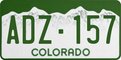 CO license plate ADZ157