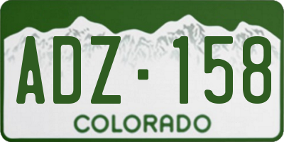 CO license plate ADZ158