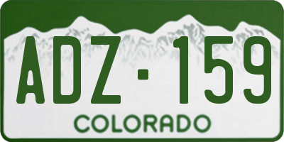 CO license plate ADZ159