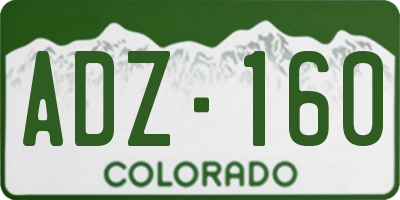 CO license plate ADZ160