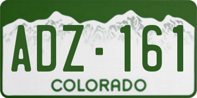 CO license plate ADZ161