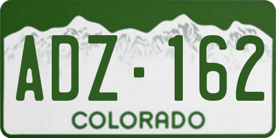 CO license plate ADZ162