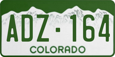 CO license plate ADZ164