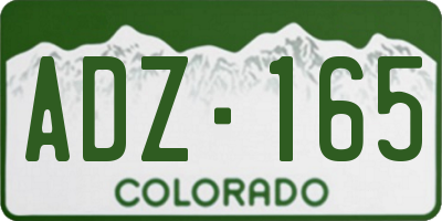CO license plate ADZ165