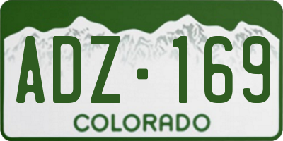 CO license plate ADZ169