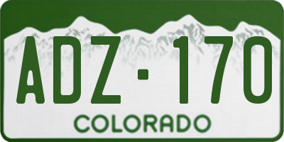 CO license plate ADZ170