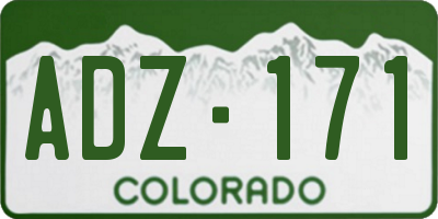 CO license plate ADZ171