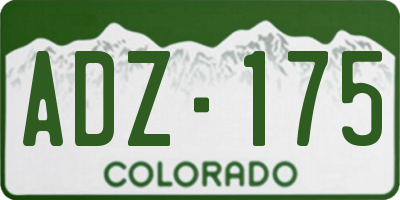 CO license plate ADZ175