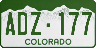 CO license plate ADZ177