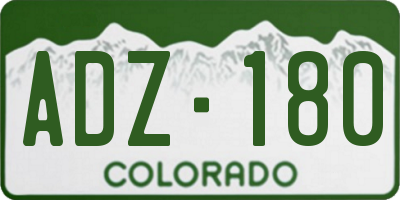 CO license plate ADZ180