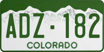 CO license plate ADZ182