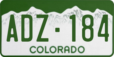 CO license plate ADZ184