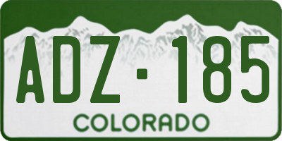 CO license plate ADZ185