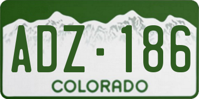 CO license plate ADZ186
