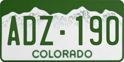 CO license plate ADZ190