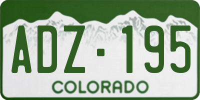 CO license plate ADZ195