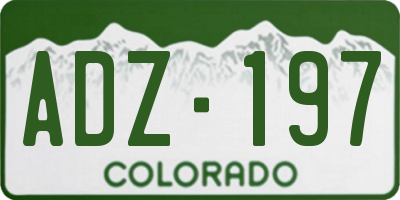 CO license plate ADZ197