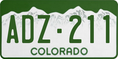CO license plate ADZ211