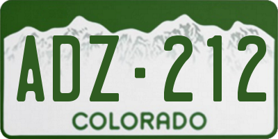 CO license plate ADZ212