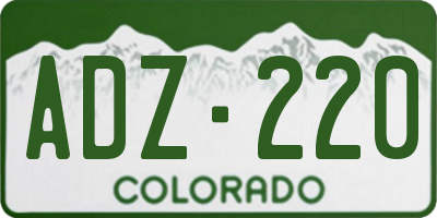 CO license plate ADZ220