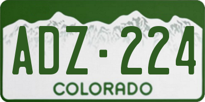 CO license plate ADZ224
