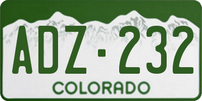 CO license plate ADZ232